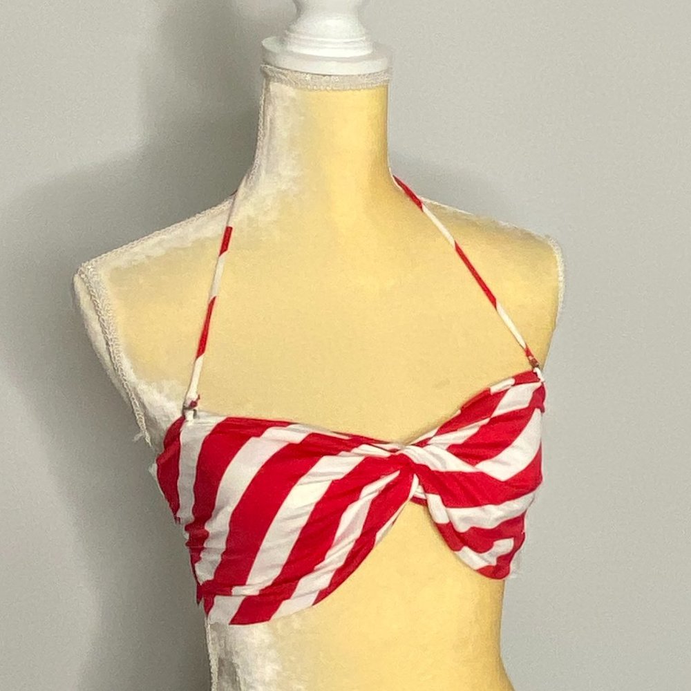 Rugby Ralph Lauren Bikini Top Red & White NWT XL
